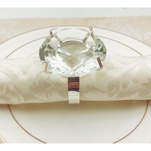 6Pcs Napkin Rings Wedding Table Decoration Round Rhinestone Crystal Table Decor Napkin Buckle for Party Favor Accessories 5*5cm