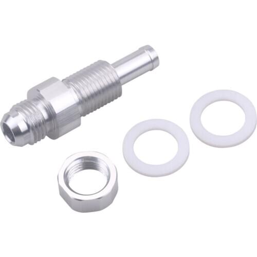 8AN Male Flare Bulkhead To 3/8 Hose Barb Fuel Tank Fitting