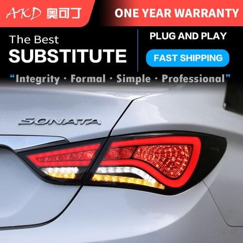 Car Tail Lights Automotive Parts For Hyundai Sonata8 Sonata MK8 Taillights Rear Lamp LED Signal Reversing Parking Lights FACELIF