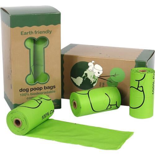 Compostable Dog Poop Bags Plant-Based Poop Bags for Dogs Unscented Thick Leak Proof Doggy Waste Bag Supports Doggie & Pet Rescue
