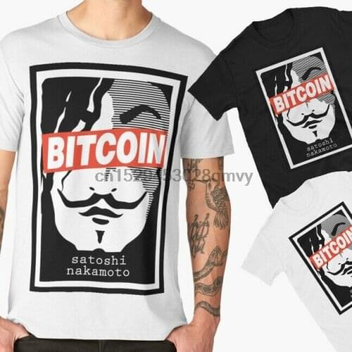 Bitcoin Satoshi Nakamoto Face black white t-shirt crypto btc S-3XL