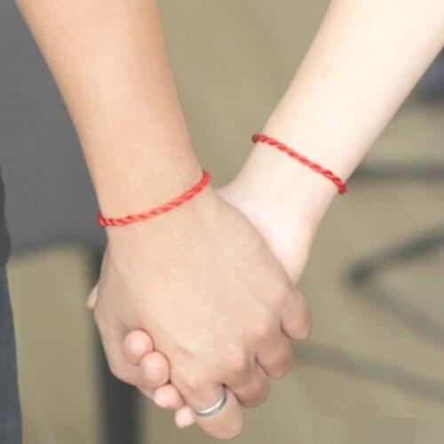 1PCS Valentines Day Gift Couple Bracelet Small Charm Adjustable Size Magnet Bracelet Couple Red String Bracelet Jewelry