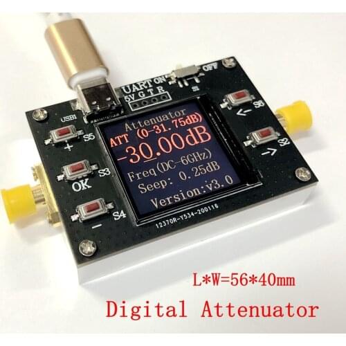 Dc-6g digital program control attenuator 30dB step 0.25dB TFT display CNC shell supports communication
