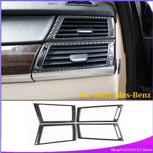 For BMW X5 X6 2008-2013 Auto Side Air Outlet Frame Real Carbon Fiber (Soft) Car Interior Modification Parts