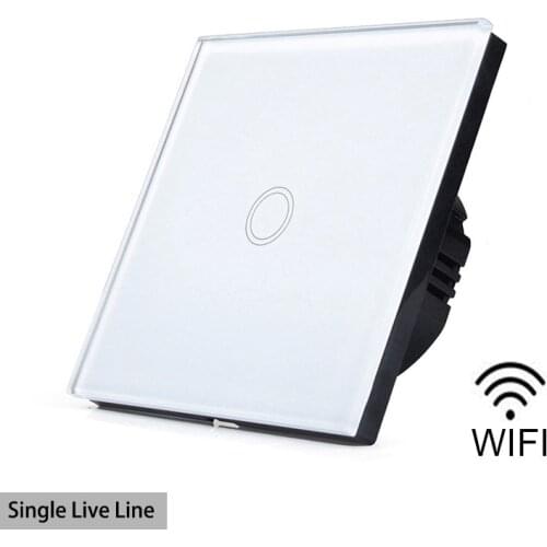 EU/UK 1/2/3 Gang eWelink Wifi Smart Wall Light Switch Touch Panel Remote Single Fire Wire No Neutral Line Switch