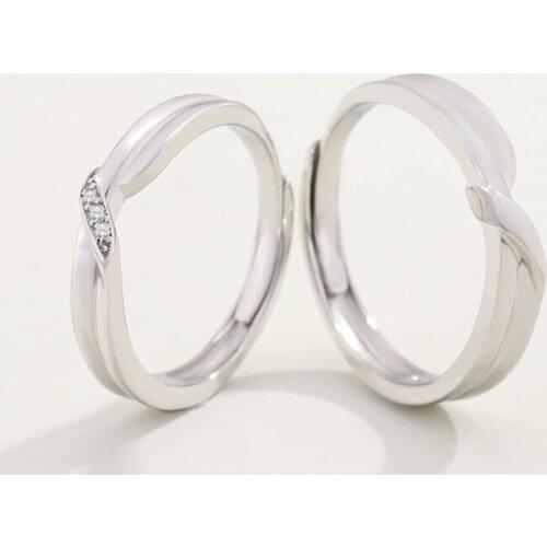 925 Sterling Silver Knot Love Ring Resizable Lovers' Ring Couple Ring Boyfrid Girlfriend Gift