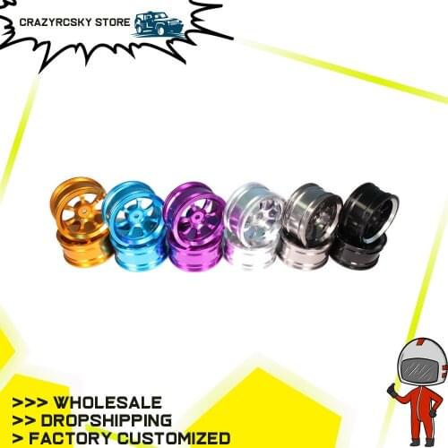 Alloy 7 Spoke Wheel Rim Tire For Rc 1/10 On-Road Drifting Racing Car Crawler 52mm dia HSP Axial Wltoys Himoto HPI Traxxas Redcat