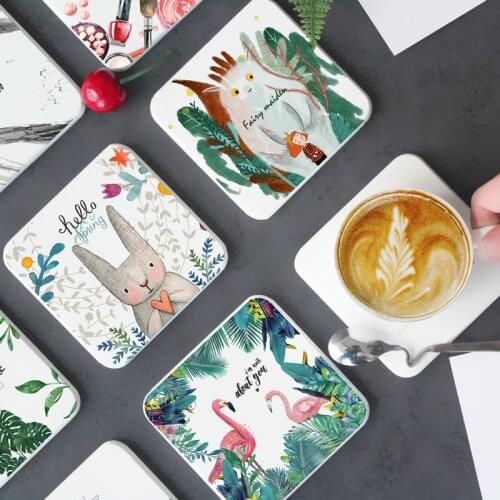 11x11cm Diatomaceous earth kawaii Coffee Cup Mat absorbent Quick-drying Non-slip placemat for dining table coffee table decor