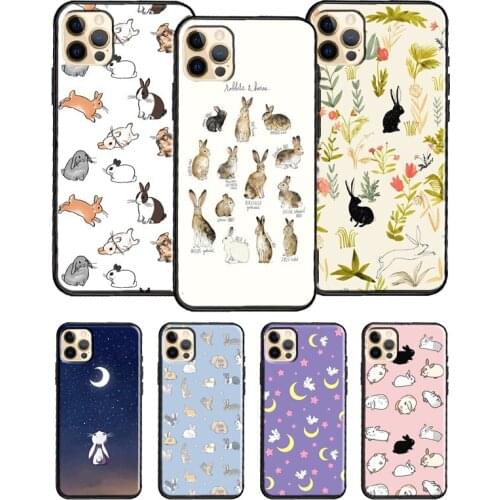 Rabbits Bunnies For iPhone 12 Pro Max Mini 7 8 Plus Phone Case For iPhone 11 Pro Max XS XR X SE 2020 Cover