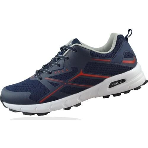 FEIMEIGU Men Elastic Sneakers Non Slip Trainers Running Jogging Walking Hiking Outdoor Athletic Workout Durable Shoes Blue Style