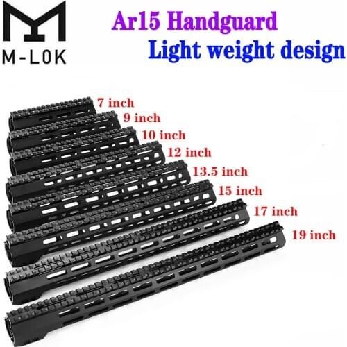 Magorui AR-15 M4 M-LOK MLOK 7/9/10/12/13.5/15/17/19/22inch Slim Free Float Handguard M-LOK Rifle Scope Mount with Steel Nut