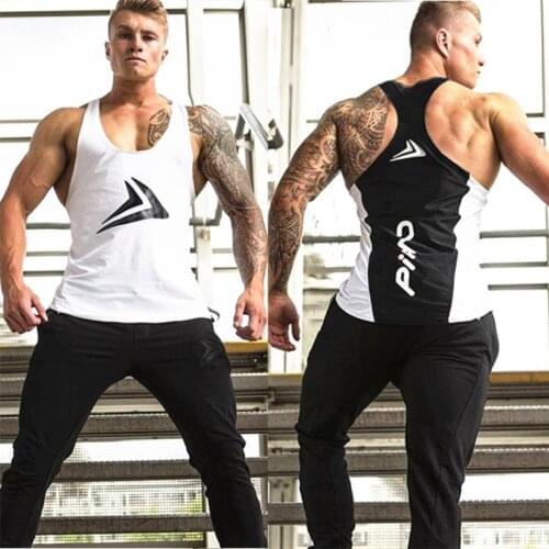Men Tank Top Y Back Muscle Sleeveless Shirts for Men Workout Fitness Polyester Hight Elasticity Quick-dry
