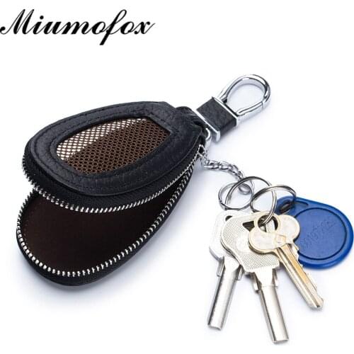 Fashion New Car Key Bag Genuine Leather Mens Key Holder Mini Portable Men and Women Keychain Wallet Male Key Organizer Key Case