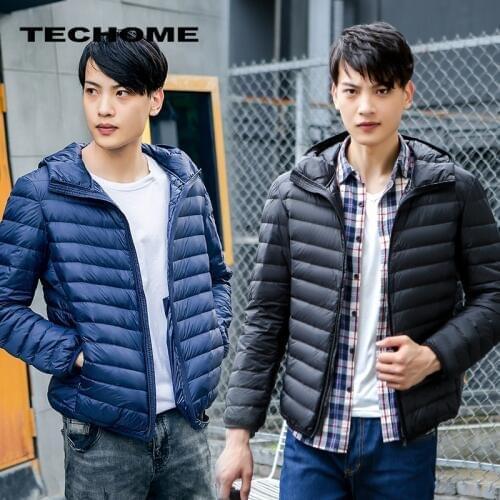 New Casual Jacket White Duck Down Jacket Men Autumn Winter Warm Coat Men Ultralight Duck Down Jacket Male Hooded Down Coat 3XL