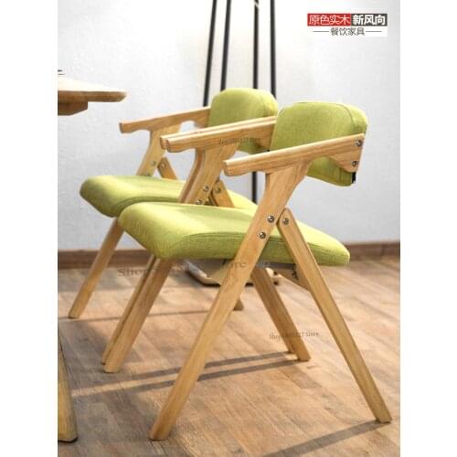 Nordic Modern Minimalist Old Bed And Breakfast Solid Wood Folding Dining Chair Coffee Chair Backrest Restaurant Study Leisure Ch