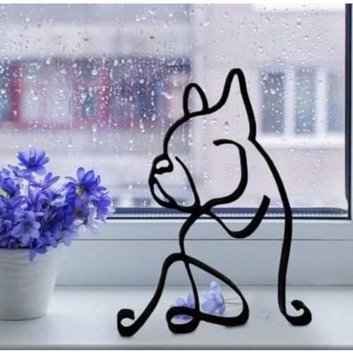 Nordic Minimalist Style Home Decoration Wrought Iron Decoration Dogs Abstract Line Minimalist Wall Art Decoration