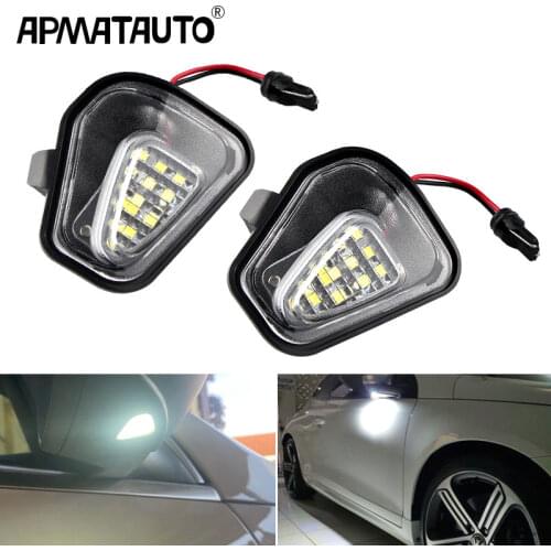 2xCanbus LED Side Mirror Puddle Lights For Volkswagen VW Passat B7 EOS CC Scirocco Jetta Welcome Lamp Mirror Light For Passat CC