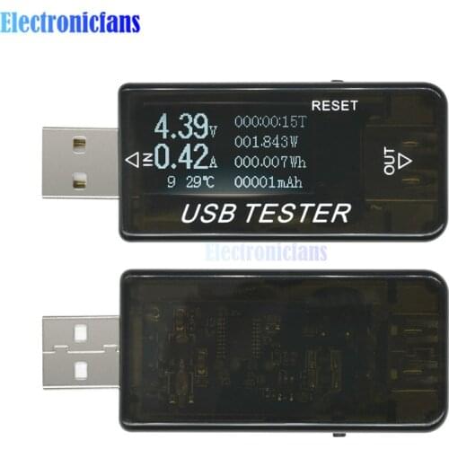 6 IN 1 0-5A DC 4-30V USB Port Tester Display Current Voltage Capacity Power USB Voltmeter Ammeter Capacity Tester Multimeter