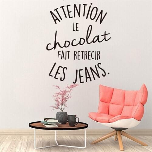 Humor Talking Chocolate Shrink Jeans Vinyl Carving Wall Decal Art Living Room Poster Wallpaper Home Decor Painting DW0684