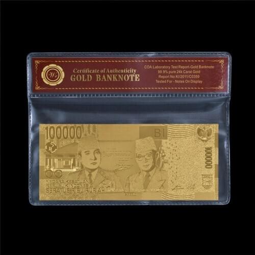 WR 2019 High Quality AAA Indonesia 100 thousand Home collection commemoration banknote with COA Frame gift for friend
