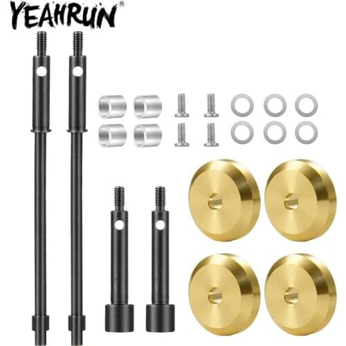 YEAHRUN 4mm Widen Heavy Duty Wheel Hub Combiner CVD Joint Drive Shaft for 1/24 Axial SCX24 90081 RC Crawler Car Upgrade Parts