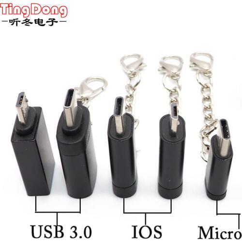 Type-C to 8Pin Charging Adapter for iPhone Android Data Cable Converter For iPhone Type-C USB 3.0 to Micro USB Adapter