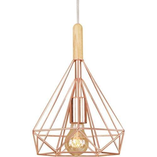 Loft Style Iron Rose Gold Droplight Modern LED Pendant Light Fixtures Simple Single Head Wood Hanging Lamp Home Lighting