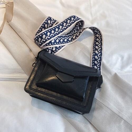 Quality pu leather fashion messenger cross body bags for women 2020 luxury female Wide shoulder strap bag satchel woman Handbags