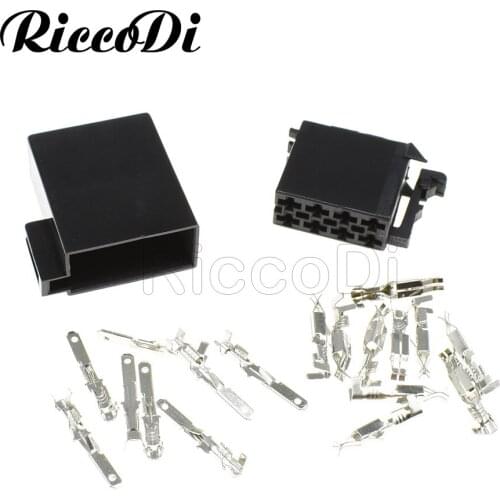 1-20Sets Kit 8 pin Red Black Male Female Unsealed TE Auto Cable Audio Horn VW CD Plug Connector 106455 962189-1