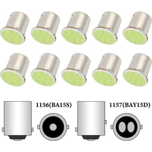 10PCS P21W P21/5W 1157 Bay15d 1156 BA15S LED Turn Signal COB nterior Light Parking Reverse Back Brake Lamp Super Bright 12V