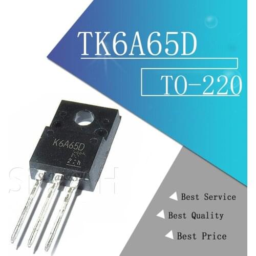 10pcs TK6A65D TO-220F K6A65D TO-220 TK6A65 TO220F MOSFET N-Ch FET 650V 4.0s IDSS 10 uA .95 Ohm