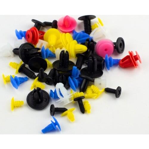 100PCS Mixed Auto Bumper Fastener Vehicle Clips Retainer Fastener Rivet Door Panel Fender Liner Universal Fit for toyota Honda