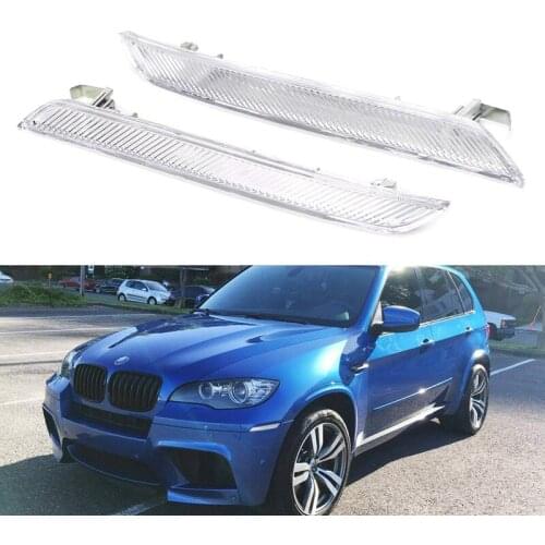 2Pcs Euro Clear Lens Front Bumper Side Marker Reflector Lamps for BMW E71 X6 E70 X5M 2008-2014 Replace Sidemarker Lamps