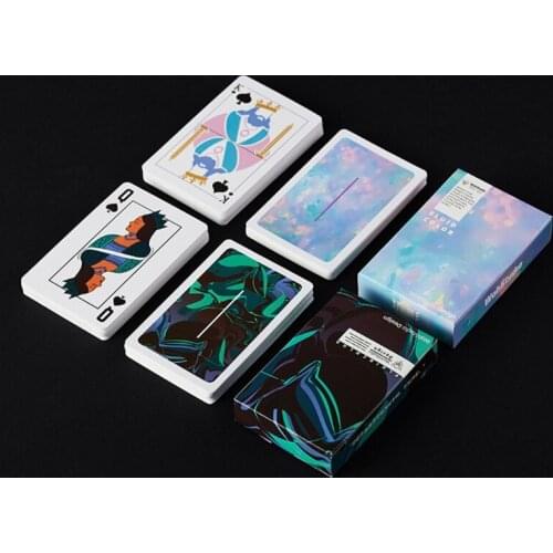 2021 new fashion and simple style playing cards, the latest fluid cut flower poker family gathering interactive board game