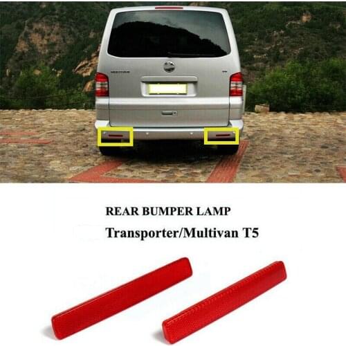 2X Red Lens Rear Bumper Reflective Marker Warning Light Reflector for Transporter T5 2003-2009