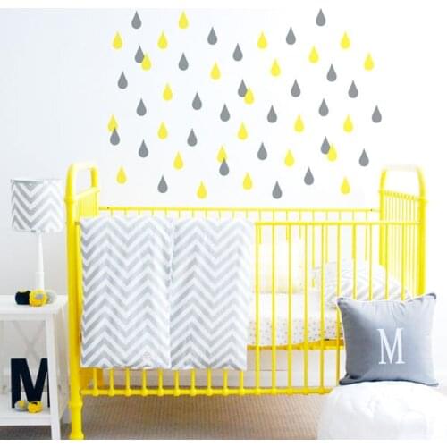48pcs/set Rain Water Droplets Wall Decals Raindrops DIY Vinyl Wall Art Stickers Baby Room Nursery Decor Poster Murals A251