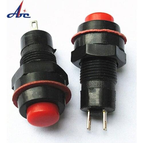6pcs DS-211 DS-213 Push Button Switch 10mm Momentary / Self Locking Round Button Switch DS211 DS213 miniature