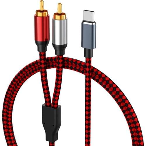 USB C RCA Audio Cable USB Type C to 2RCA for Sumsung Xiaomi Tablet Laptop Speaker Home Theater TV USB C RCA Android Audio Cable
