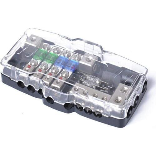 Car Audio Stereo Distribution Fuse Block ANL Fuse Holder 0/4ga 4 Way Fuses Box 30A 60A 80A for Automotive Boat Marine Waterproof