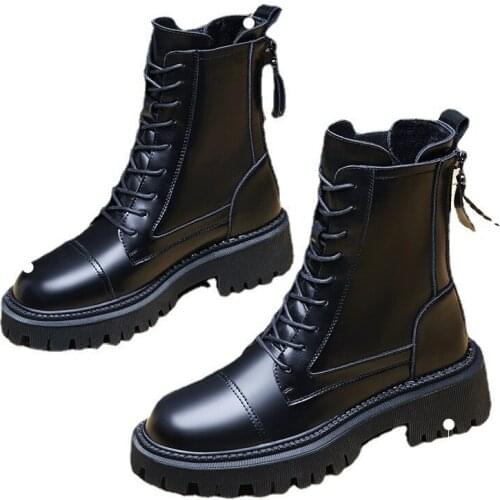 Net Red Martin Boots Womens 2021 Inner Heightening Short Boots Thick Bottom British Style Spring Autumn Single Boots Ins Tide