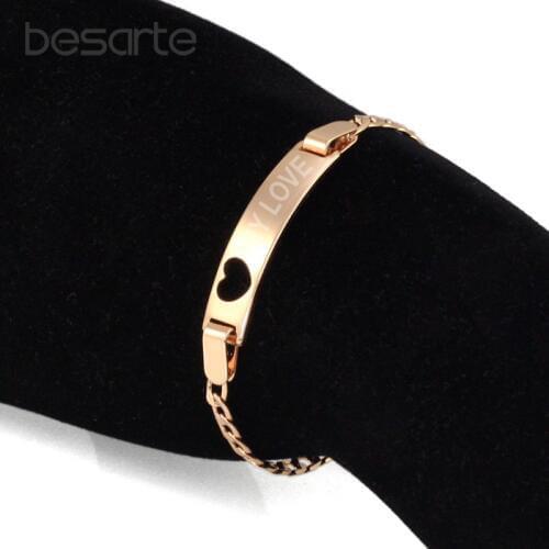 16cm MY BABY Bracelets Heart Girl Kids Jewelry Women Bracelet Bebe Pulseras Pulseira Bracelete Bracciali Nina Gold Armband B0438