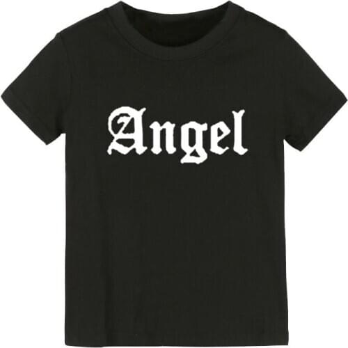Angel Print Kids tshirt Boy Girl shirt Children Toddler Clothes Funny Street Top Tees CZ-131
