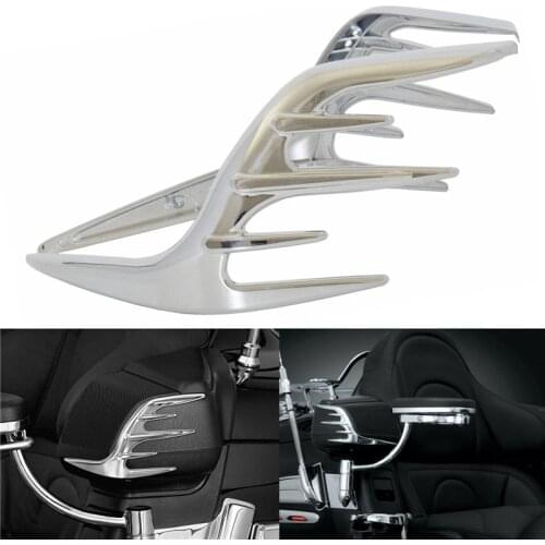 Motorcycle Chrome Rear Passenger Speaker Outer Trim Accent Fins Webbing ABS For HONDA Gold Wing Goldwing 1800 GL1800 2006-2017