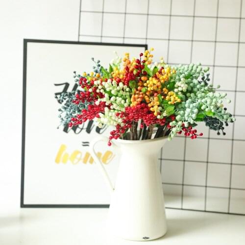 Foam Berry Artificial Flowers Home Decoration 5heads Simulation Berry Fake Plants for Wedding Party Decoration Artificial Plants