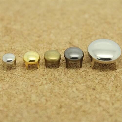 100Pcs Round Rivets Gold/Sliver/Black/Bronze Color Spikes 4-12mm Four Claw Leather Rivets For Jeans DIY Accessories For Clothes
