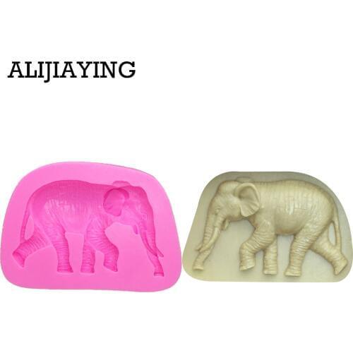 M0042 3D Animals Elephants chocolate soap mould cake decorating tools DIY baking fondant silicone mold