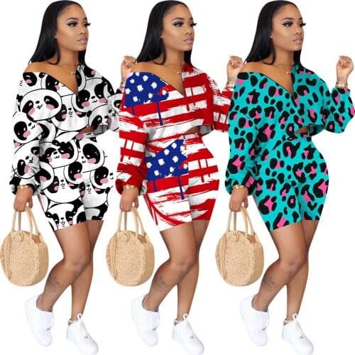 Fashion Street Style Casual Ladies Print Hooded Lantern Sleeve V-neck Two-piece Set 2020 New Fall Hot Sale Ladies