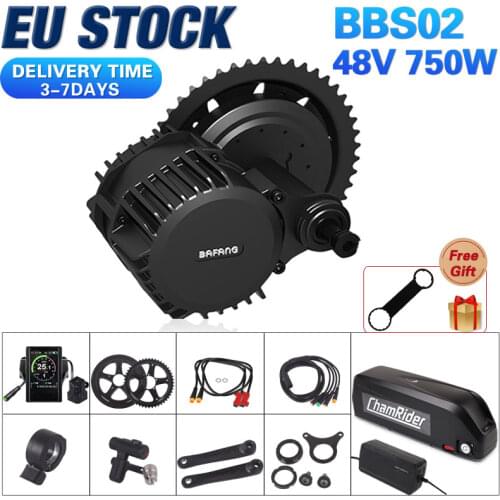 48V 750W Bafang BBS02B Mid Drive ebike Motor Electric Bike Conversion Kit 48V 20AH Electric bicycle kit 18650 Battery Cell 21700