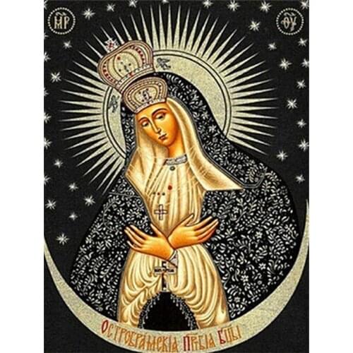 Full Square Diamond Painting Set Religion Portrait Diamond Embroidery Sale Virgin Mary Pictures of Rhinestones Decor