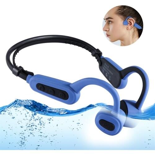 Bone Conduction Headphones IPX8 Waterproof Open-Ear 16GB Music with MP3 Player Wireless Bluetooth Sports Swimming Diving Running